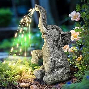 Solar Elephant Garden Statue