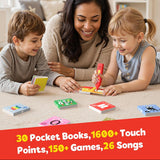 KOKODI Talking Pen 30 Small Books Sets, Interactive Audio Sound Books Kids Learning Electronic Toys for Boys Girls, 30 Palm Books Focused Mini Board Books for Educational Tiny Block Book Learning