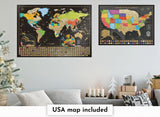 Scratch-Off World & USA Map Set