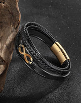 Infinity Leather Cuff Bracelet