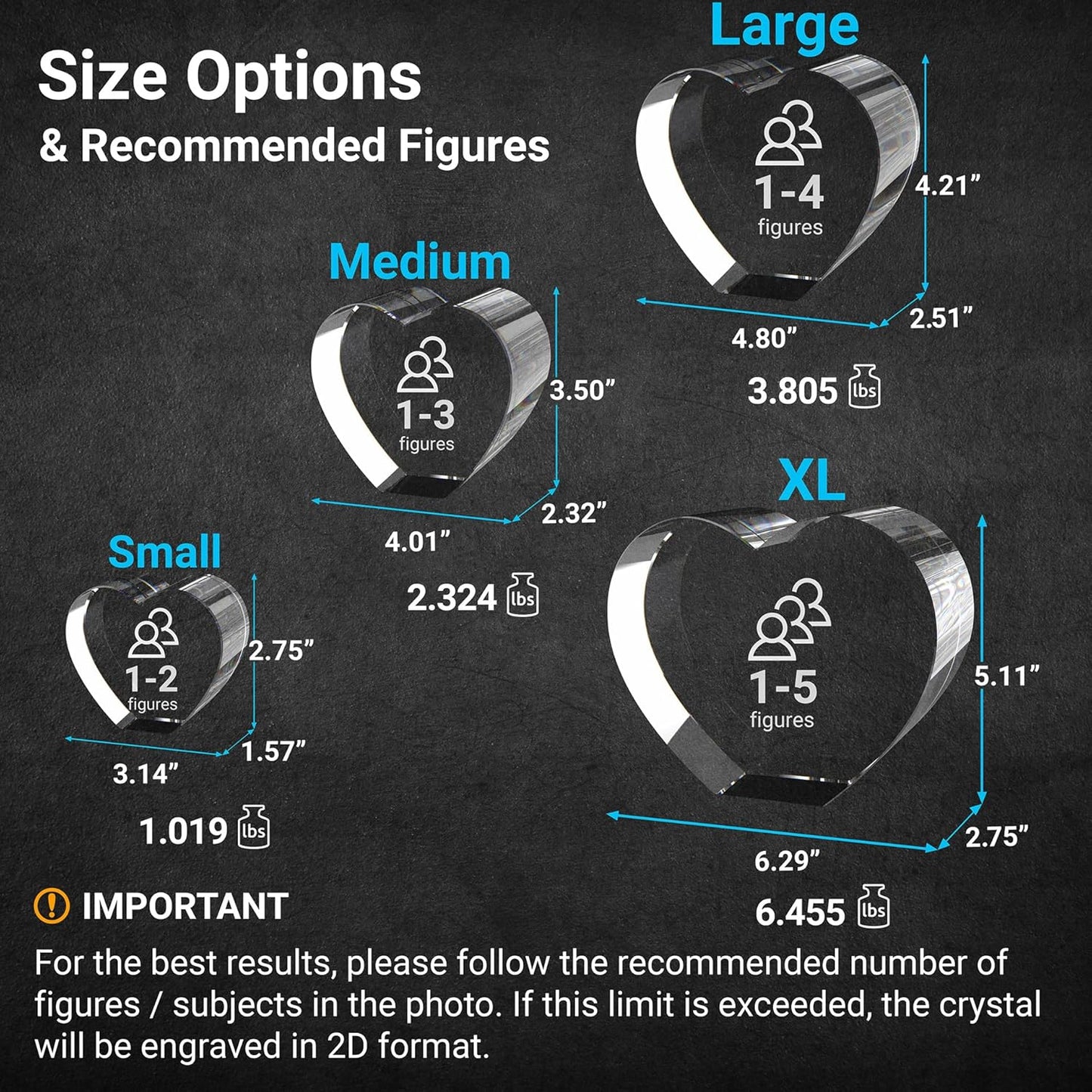 ArtPix 3D Crystal Photo, Christmas Personalized Gifts for Women, Wife, Her, Mom, Him, Men, Mother, Great Xmas Customized Unique Gift Idea with Your Own Photo, Custom Glass 3D Laser Etched Picture