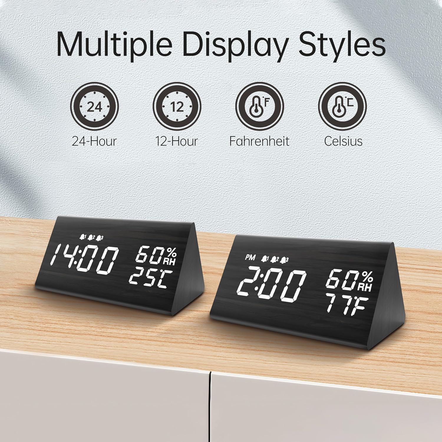 Wooden LED Digital Alarm Clock