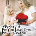 GLAMOUR BOUTIQUE 16 Flower Forever Heart Shape Box, Eternal Preserved Roses Gift for Her, Lasting Flowers, Romantic Floral Keepsake for Birthday, Anniversary or Valentine’s Day, Red (Color-Treated)