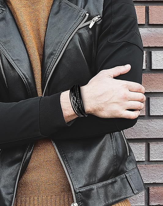 Infinity Leather Cuff Bracelet
