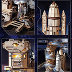 ROKR 3D Puzzles for Adults Space Shuttle, Interactive DIY Building Model with Lighting, Airplane Wooden Puzzles, Desk Decor, Engineering Gifts for Adults Men Teens 14+, STEM Project