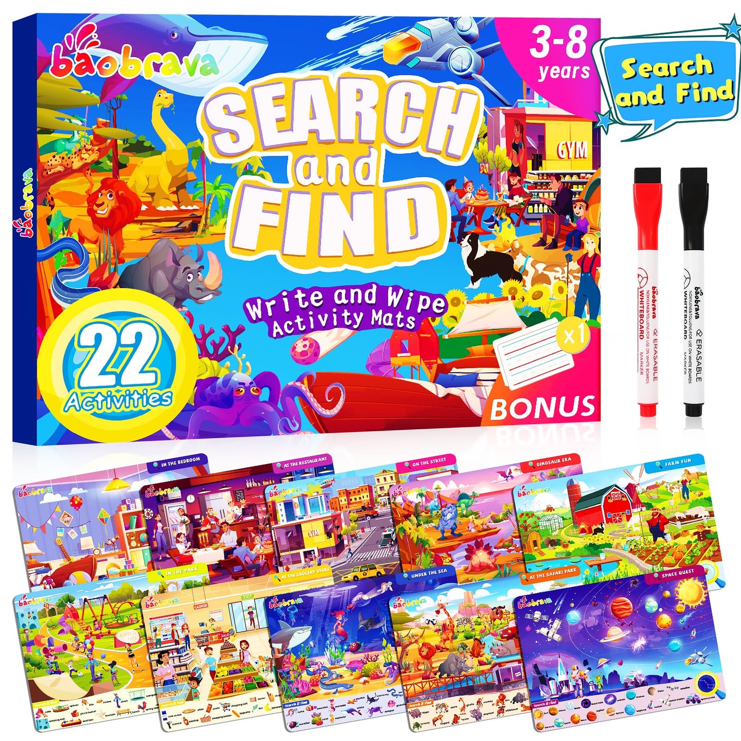 Preschool Learning Activities, 37 Themes Tracing Activity Books Ages 3-8, Toddler Handwriting Practice, Letter Tracing, Kindergarten Workbooks, Travel Game for Trip, Christmas Birthday Gifts