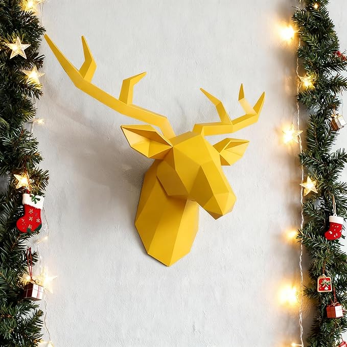 Geometric Deer Wall Sculpture