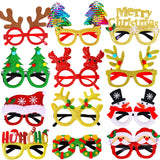 Max Fun 12 marcos de gafas de Navidad con purpurina para fiestas, accesorios de decoración de Navidad, accesorios de disfraz para fiestas de Navidad, recuerdos de vacaciones (talla única)