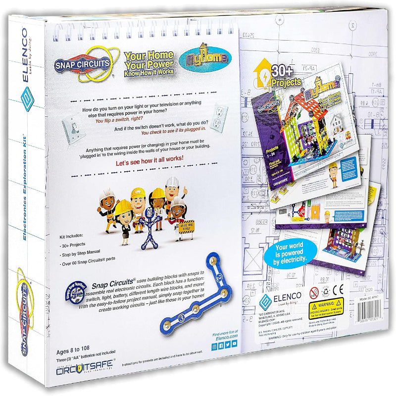 Snap Circuits Elenco My Home Electronics Building Kit for Kids Ages 8 and Up