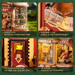 ROKR 3D Puzzle for Adults Christmas Dream Gift Factory Wooden Model Kit Luminous Factory DIY Dollhouse Kit Building with Music, Lights and 5 Elves for Adults