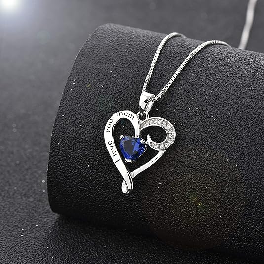 Mom Heart Sterling Necklace