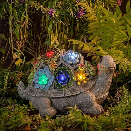 Solar Turtle Garden Statue