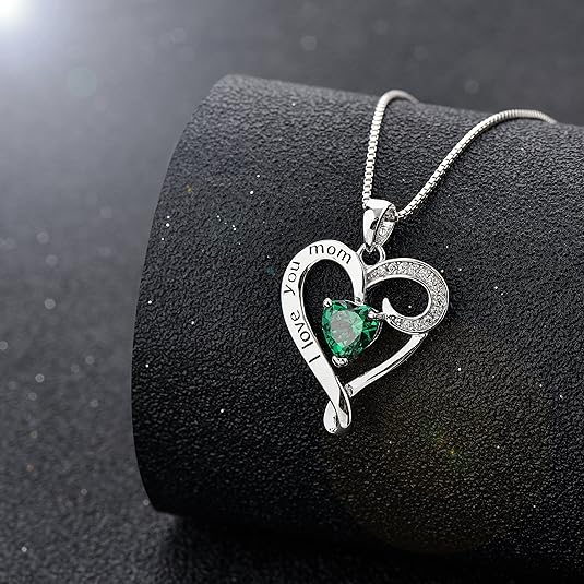 Mom Heart Sterling Necklace