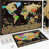 Scratch-Off World & USA Map Set