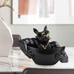 French Bulldog Bowl Sculpture Set