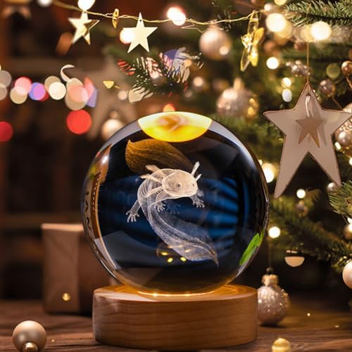 Axolotl Crystal Ball Lamp