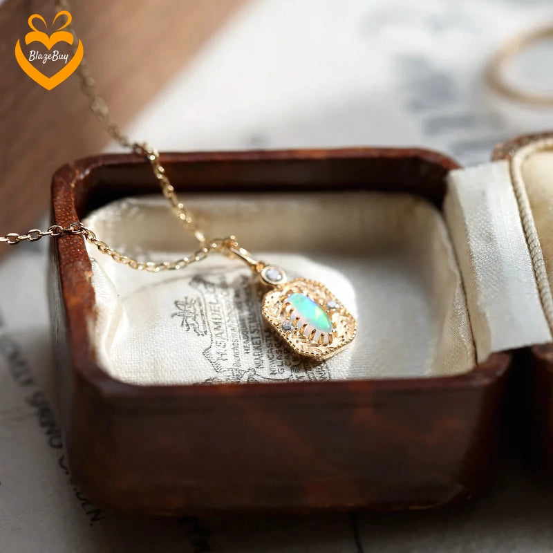 LAMOON™ Vintage Opal Necklace