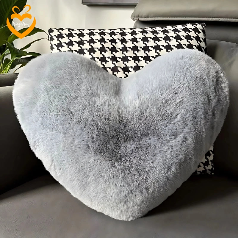 Heart-Shaped Fluffy Pillow