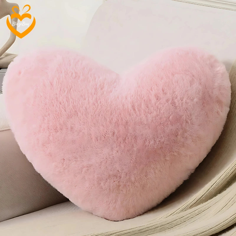 Heart-Shaped Fluffy Pillow