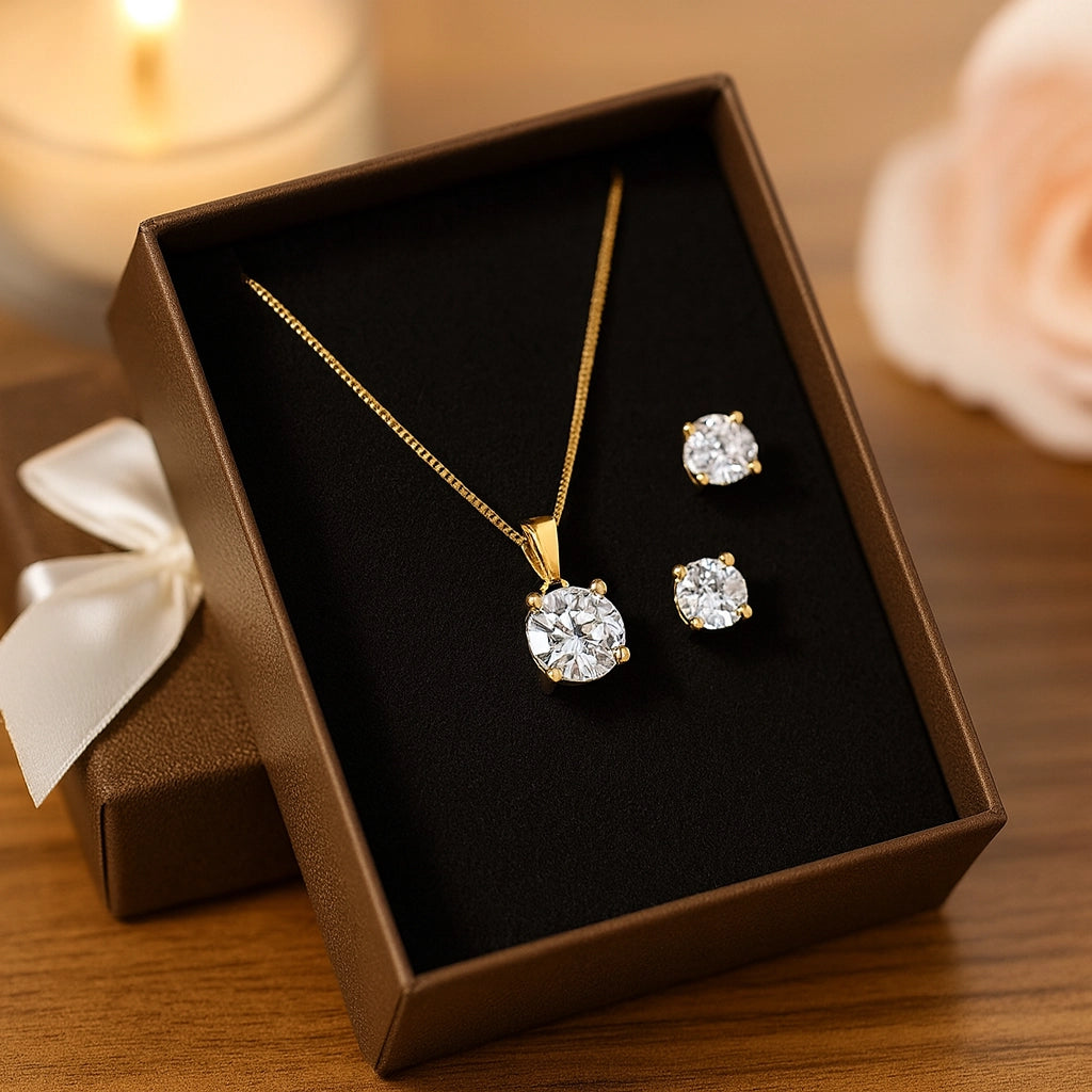 Mariell Gold Cubic Zirconia Jewelry Set
