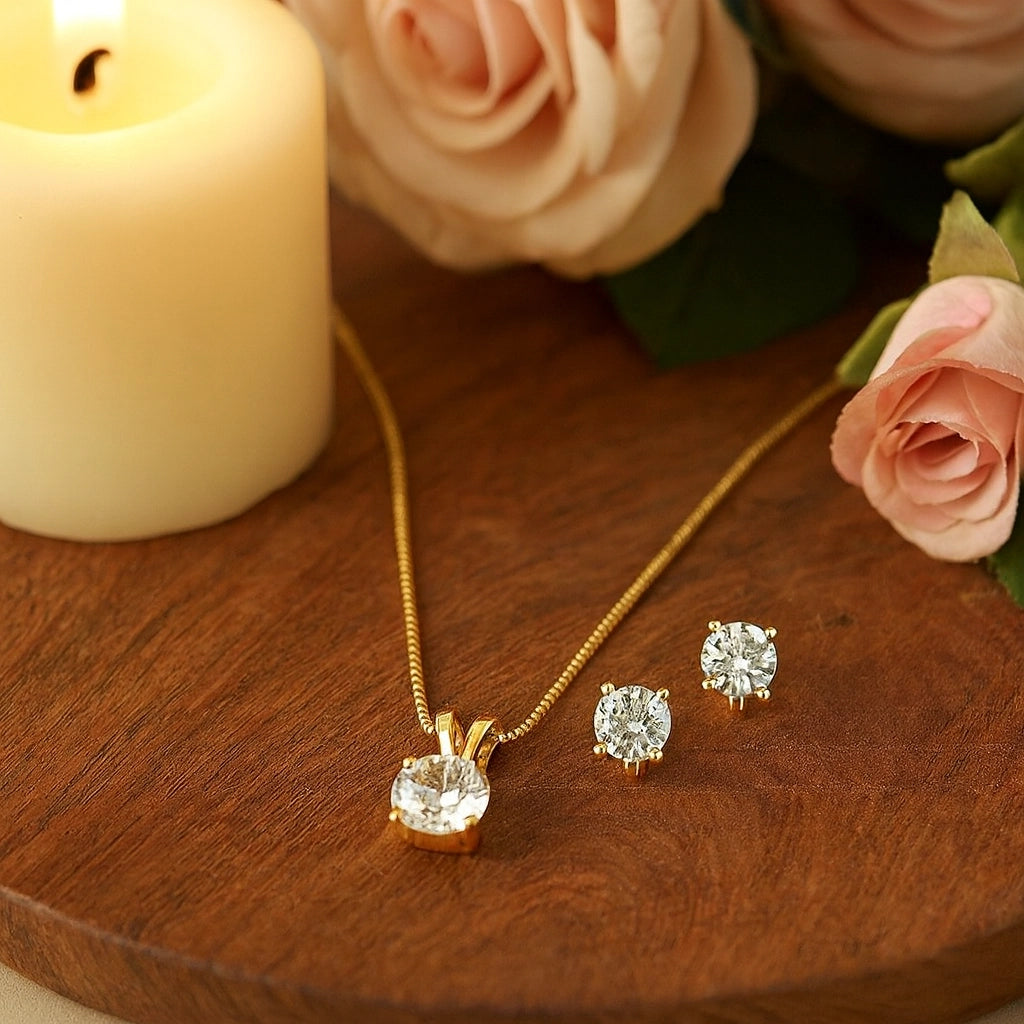 Mariell Gold Cubic Zirconia Jewelry Set