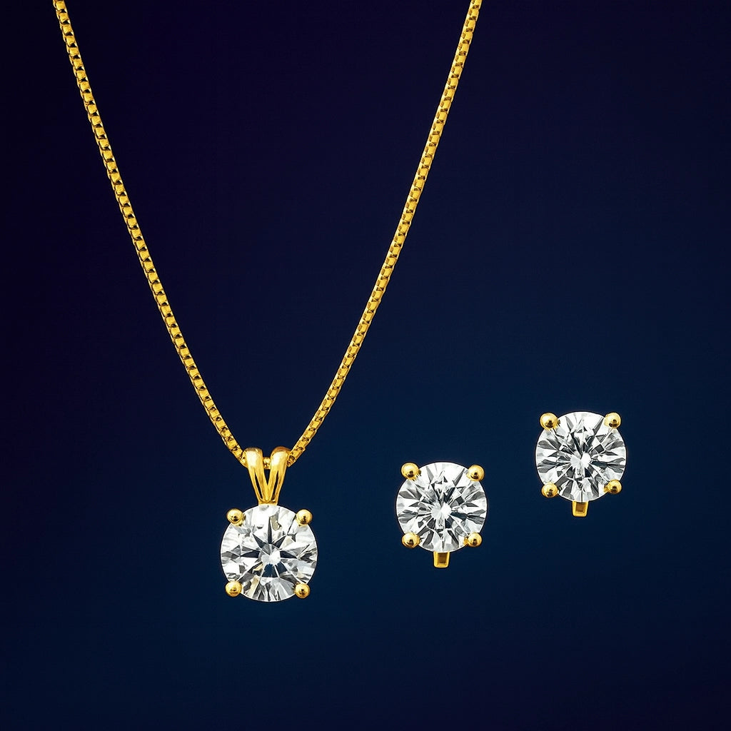 Mariell Gold Cubic Zirconia Jewelry Set