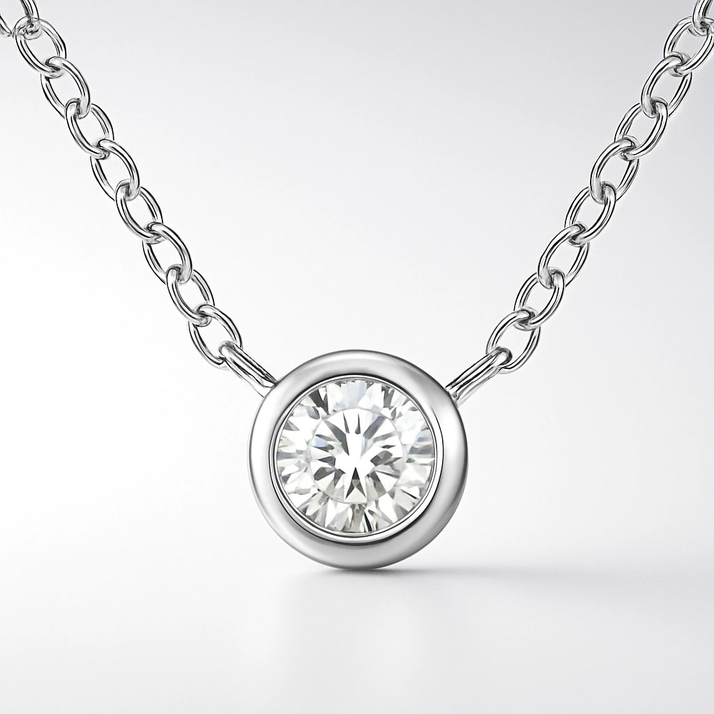 Moissanite Solitaire Pendant Necklace