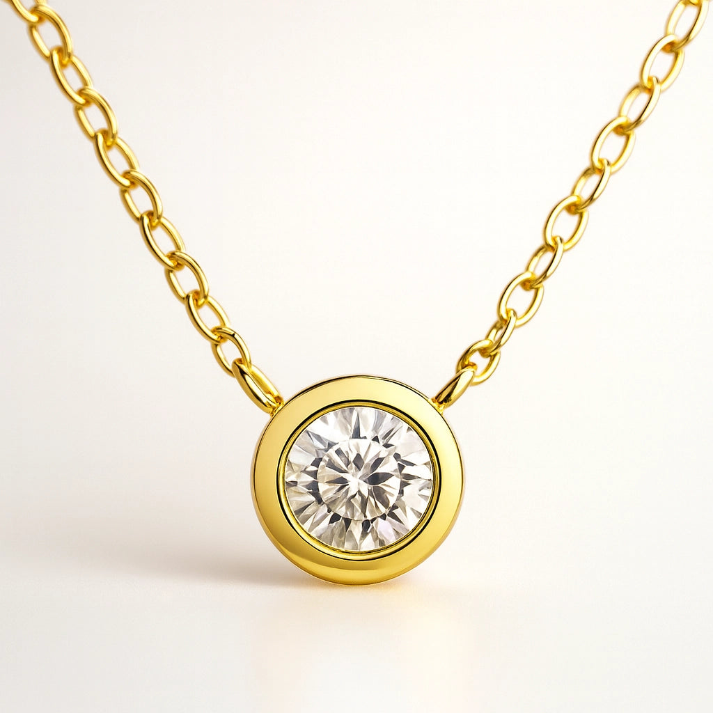 Moissanite Solitaire Pendant Necklace