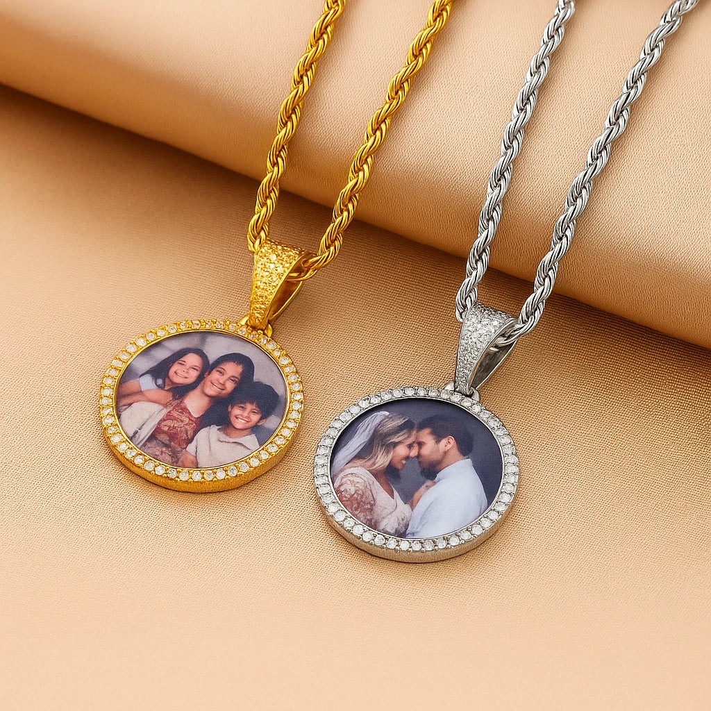 Personalized Iced Photo Pendant