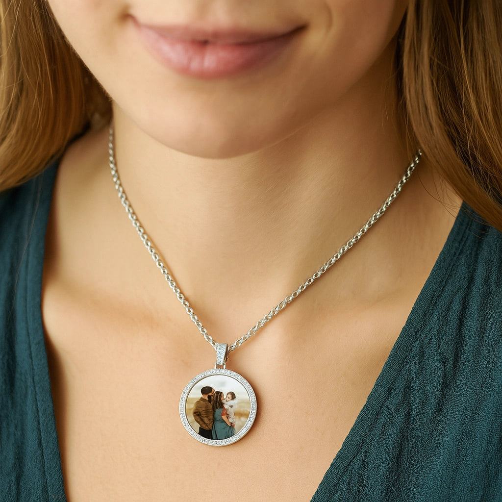 Personalized Iced Photo Pendant