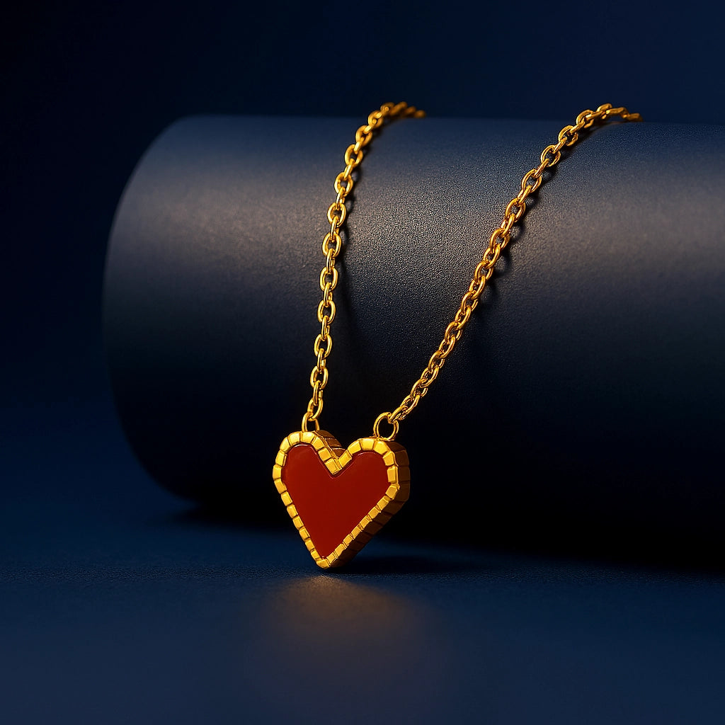 Dainty Red Heart Necklace