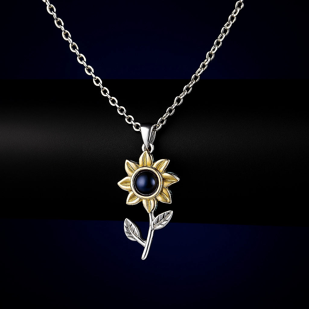 I Love You Sunflower Necklace