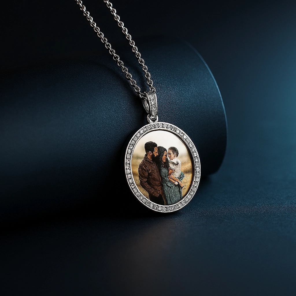 Personalized Iced Photo Pendant