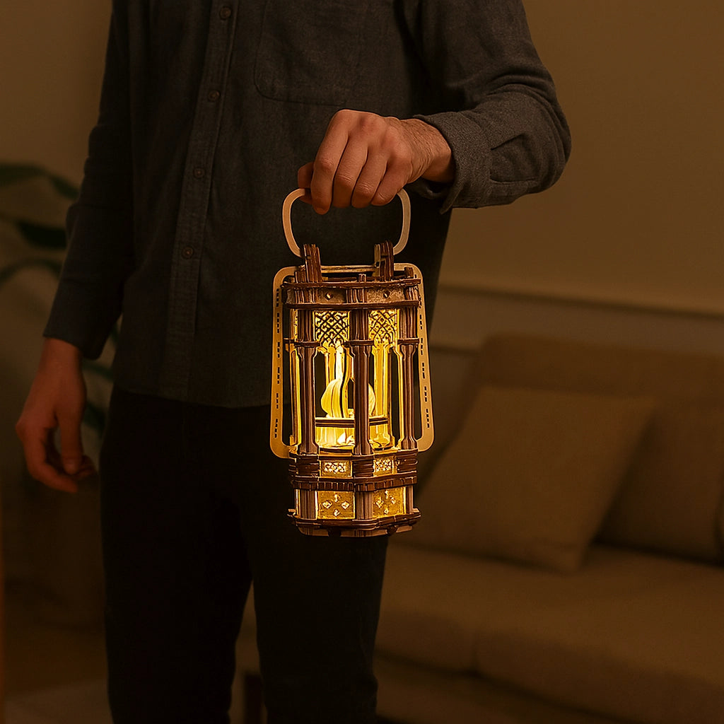 Wooden Lantern Puzzle Lamp