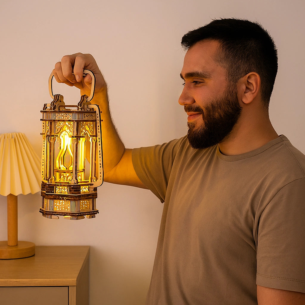 Wooden Lantern Puzzle Lamp