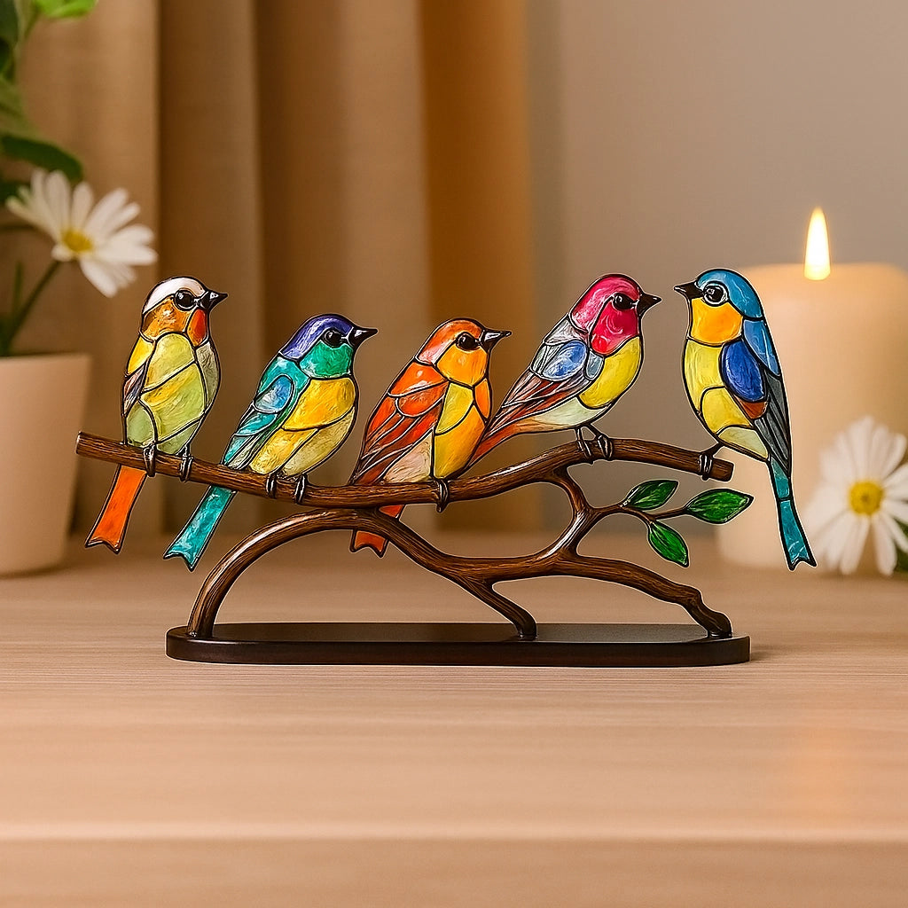 Colorful Birds Tabletop Ornament