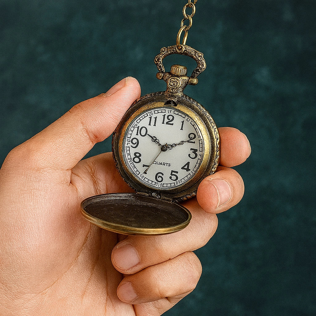 Anime Skull Pocket Watch Necklace