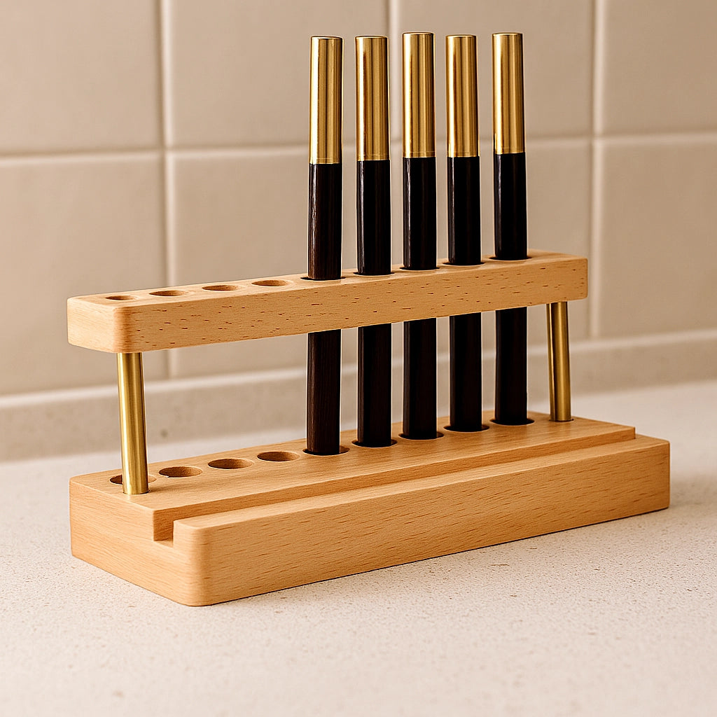 Wooden Desk Pen Stand
