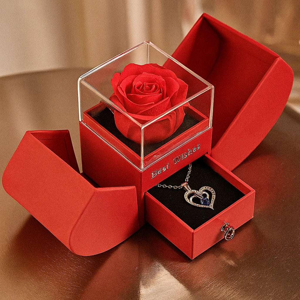 LoveEternal™ Rose & Heart Necklace