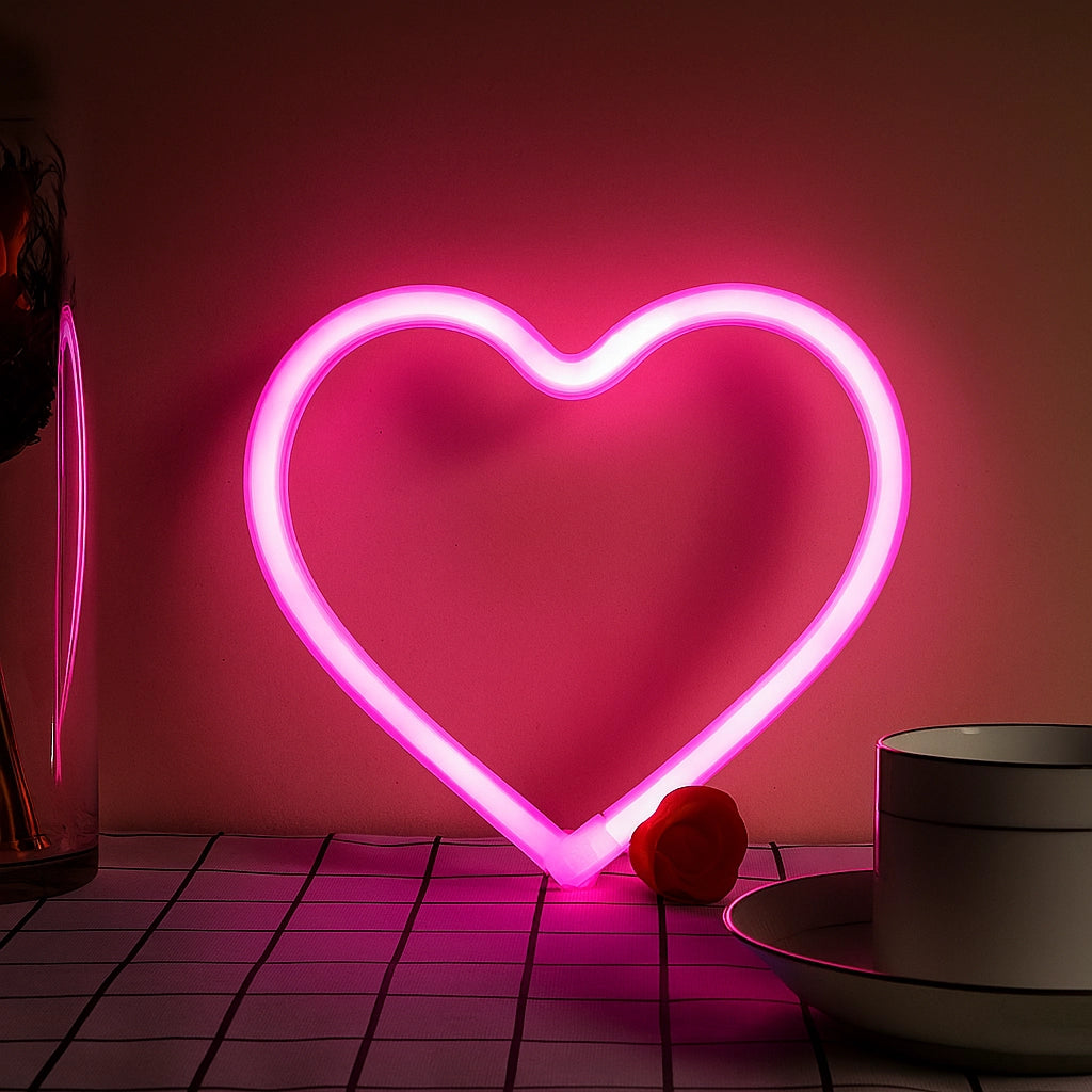 Pink Heart Neon Light
