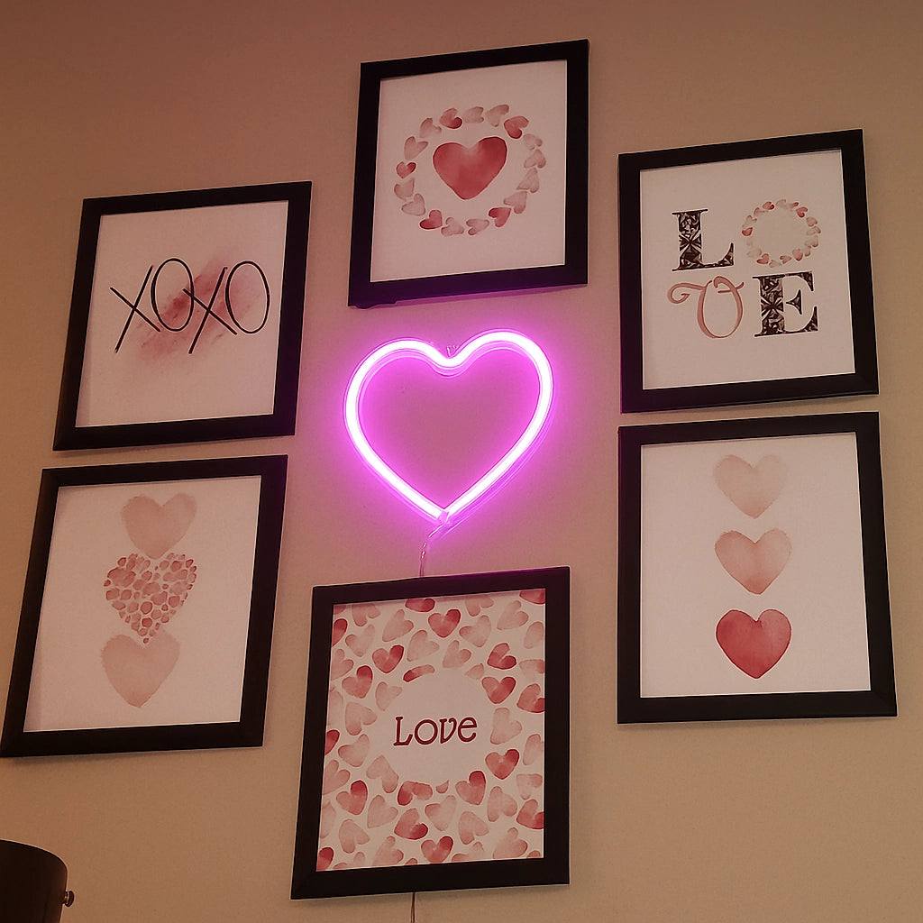 Pink Heart Neon Light