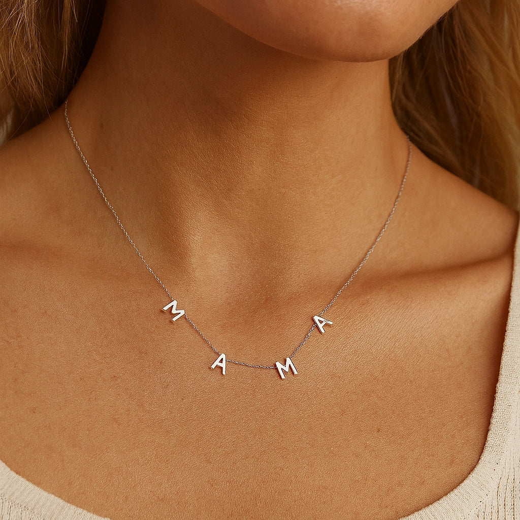 Mama Letter Pendant Necklace