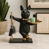 Bulldog Decorative Tray Statue