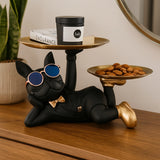 Bulldog Decorative Tray Statue