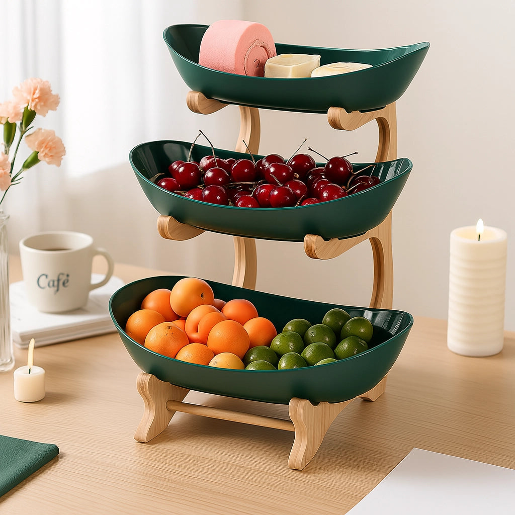 Three-Tier Fruit Bowl Stand