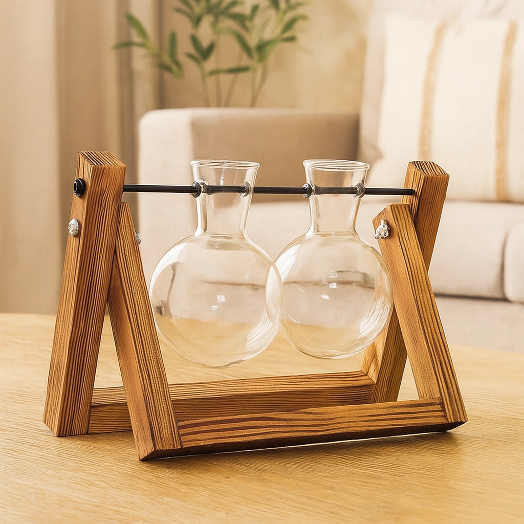 Wooden Bulb Vase Collection