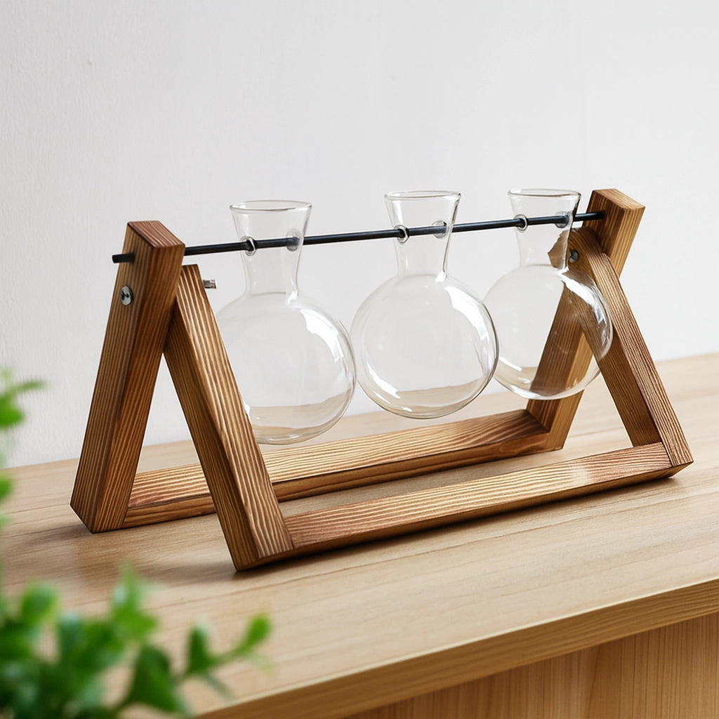 Wooden Bulb Vase Collection