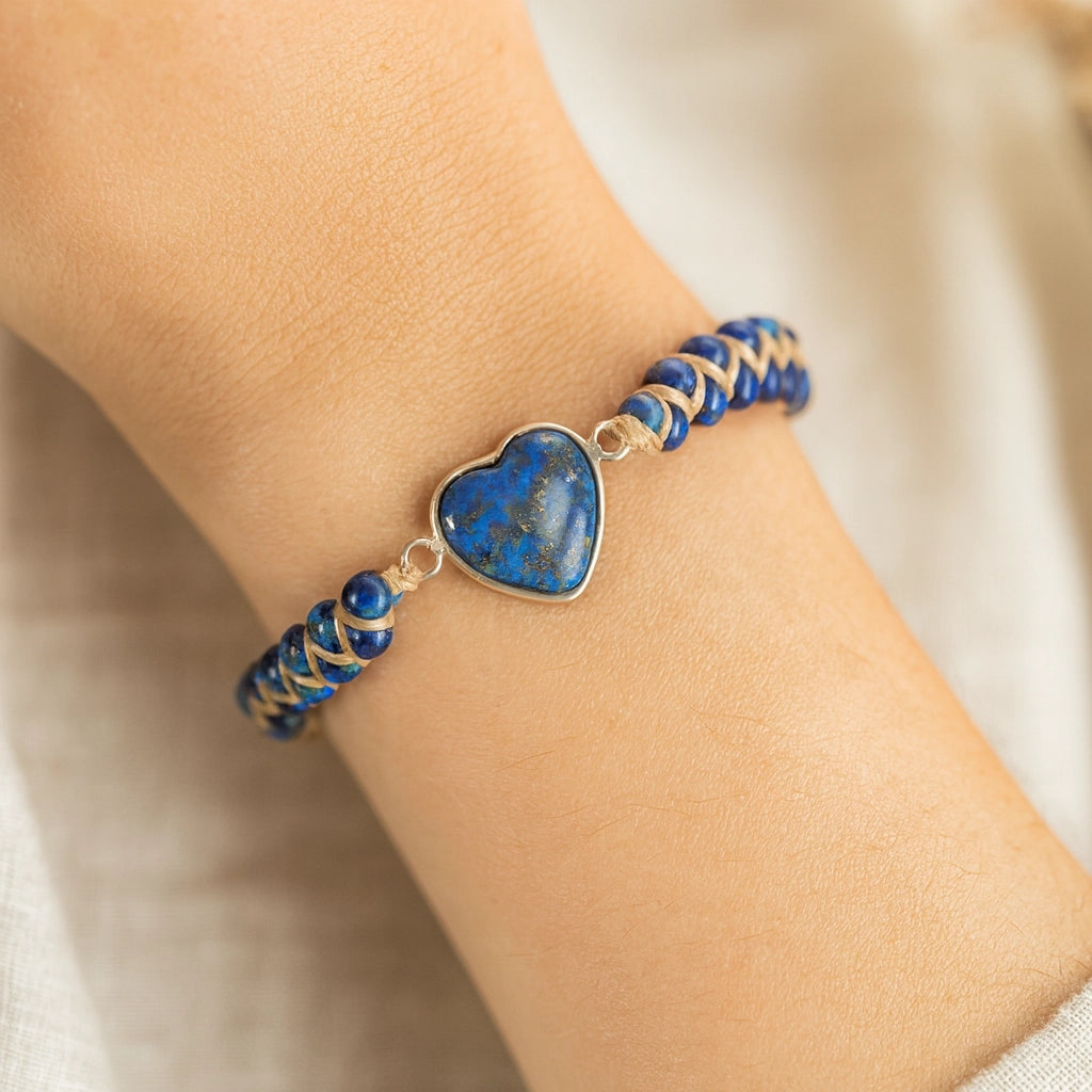 Heart Jasper Braided Bracelet
