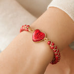 Heart Jasper Braided Bracelet