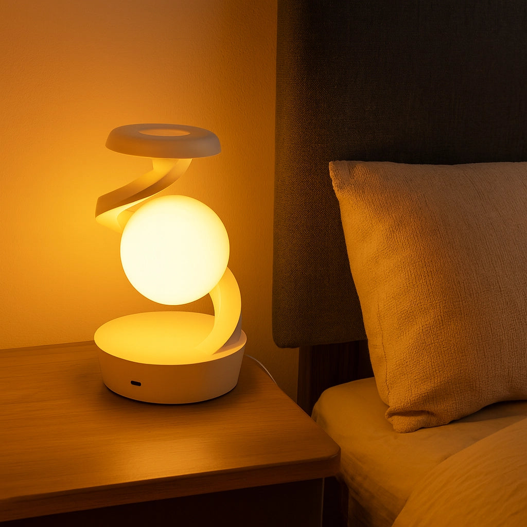 Levitating LED Spiral Lamp